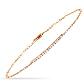 14K Rose Gold and 0.25ctw Diamond 7" Bracelet