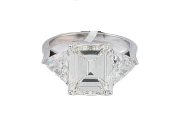 6.88ctw GIA VVS2/D-J Diamond and 18K 3-Stone Ring