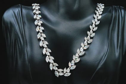 45.35ctw Pear and Marquise Cut Diamond 18K Necklace
