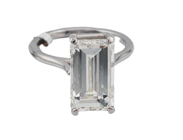 5.34ct GIA VS1/K Emerald Cut Diamond and 14K Ring