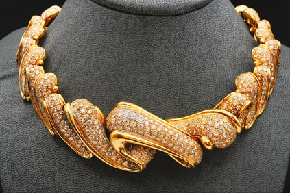 Tracee Ellis Ross Worn 40.00ctw Diamond and 18K Necklace