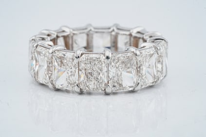 14.12ctw GIA SI1-SI2/F-G Diamond and 18K Eternity Band
