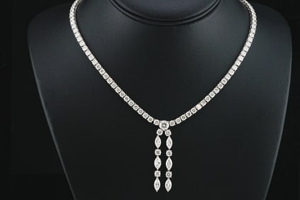23.20ctw VS2-SI1/G-H Diamond and 18K 14" Necklace