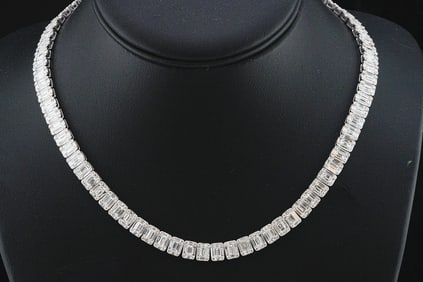 22.75ctw Diamond and 18K White Gold 16.5" Necklace