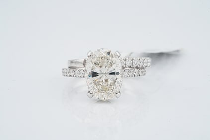 4.11ctw VS2-SI1/H-J Diamond 18K Ring Set W/3.18ct Diamond
