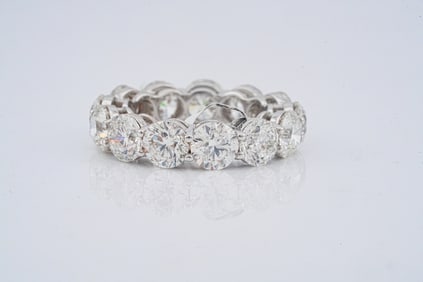 9.27ctw Round Cut Diamond and 18K Eternity Band