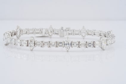 12.80ctw Diamond and 18K White Gold 7" Bracelet