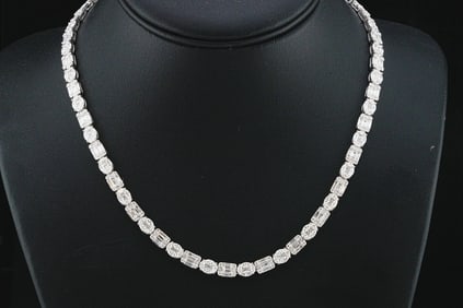 17.95ctw Diamond and 18K White Gold 17.25" Necklace
