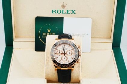 Rolex Daytona 40mm 18K Watch W/Leather Strap (116515LN)