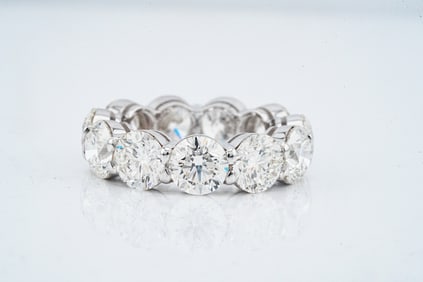 11.01ctw GIA SI1-SI2/J Diamond and 18K Eternity Band