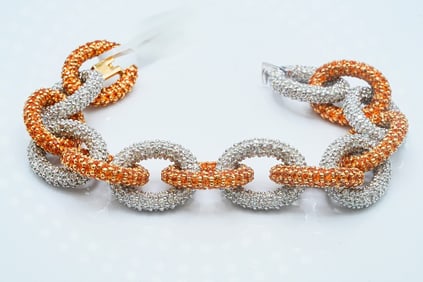 27.85ctw Yellow Sapphire, 20.90ctw Diamond 18K Bracelet