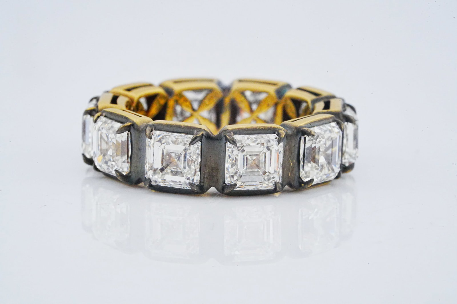 9.07ctw GIA VVS2-SI2/I-J Diamond and 18K Eternity Band (1 of 6)
