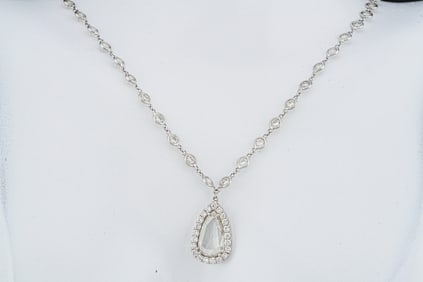 7.50ctw Diamond and 18K White Gold 16" Necklace