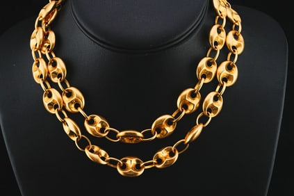 18K Yellow Gold 30" Mariner Link Necklace