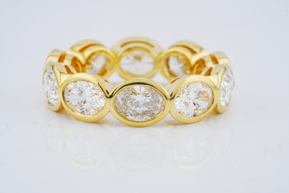 5.08ctw GIA SI1-SI2/G-H Diamond and 18K Eternity Band