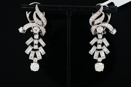 5.40ctw VVS2-VS1/H-I Diamond and Platinum Earrings