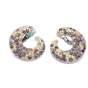 9.85ctw Multi-Color Diamond and 14K 1.30" Earrings