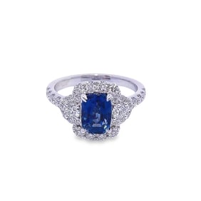 2.10ct Blue Spinel, 0.85ctw Diamond and 18K Ring