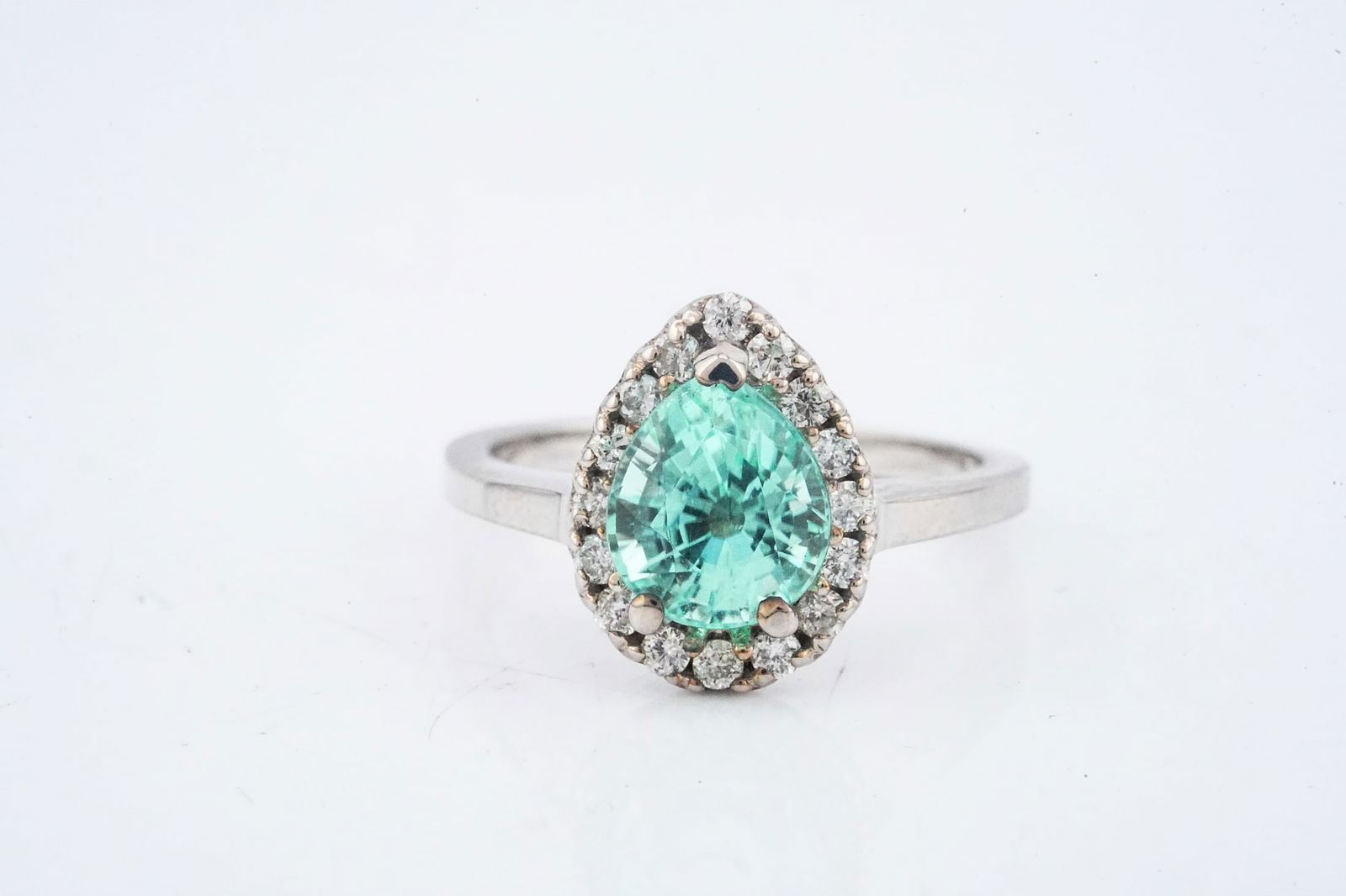1.51ct "Paraiba" Tourmaline and 14K Ring W/Diamonds (1 of 6)