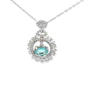 1.10ct Tourmaline, 0.80ctw Diamond and 18K Necklace