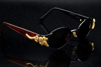 Kieselstein-Cord 18K Gold, Diamond, Ruby Sunglasses