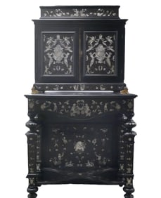 Continental Renaissance Revival Two-Part Cabinet