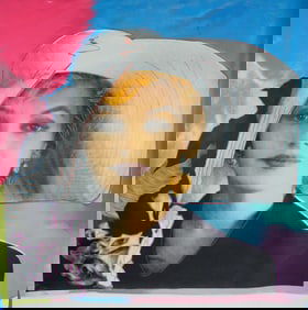 Steve Kaufman Signed Marilyn Monroe Mixed Media Canvas