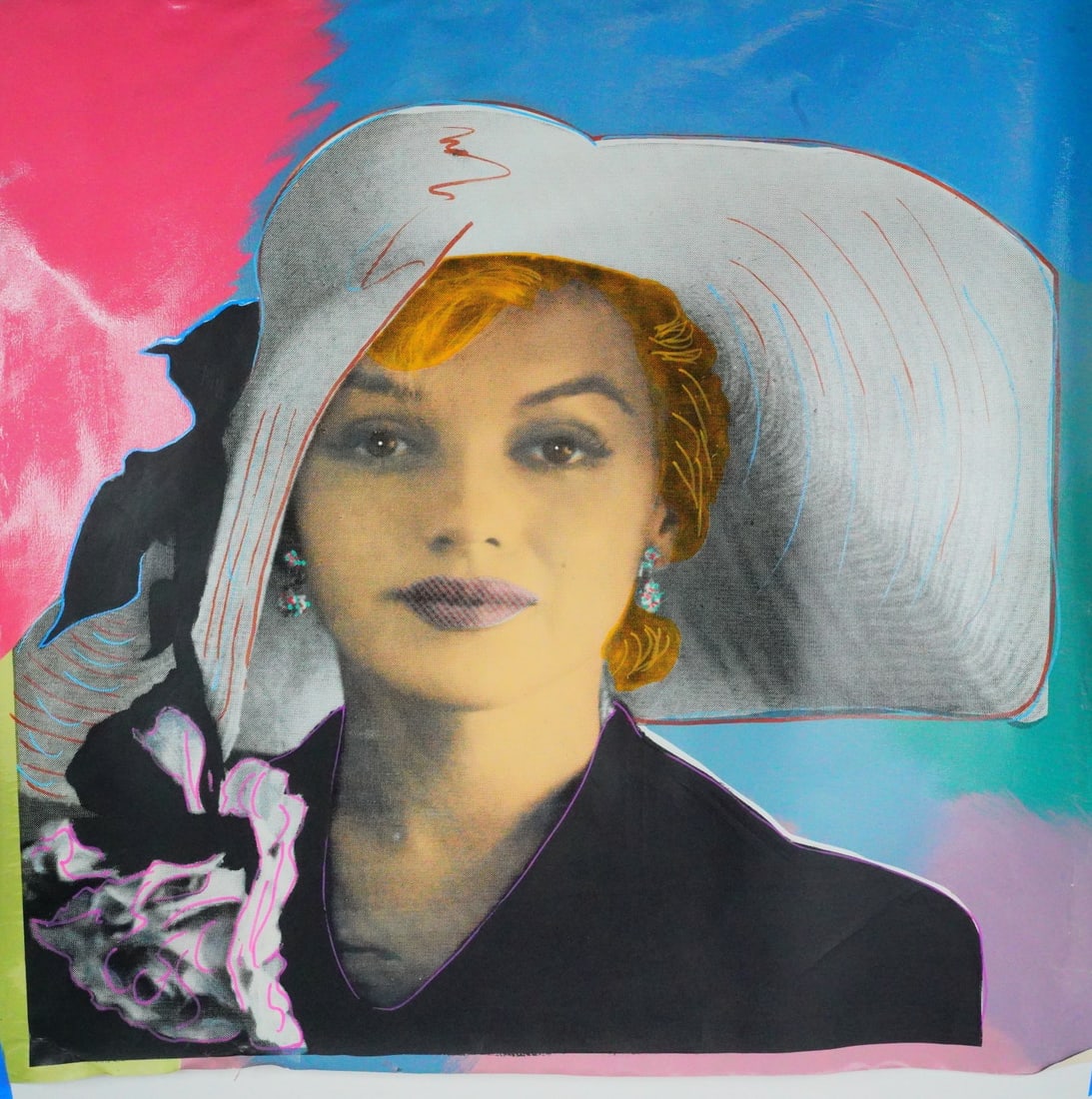 Steve Kaufman Signed Marilyn Monroe Mixed Media Canvas (1 of 7)