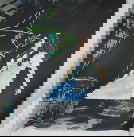 Steve Kaufman Signed Wizard of Oz Mixed Media Canvas