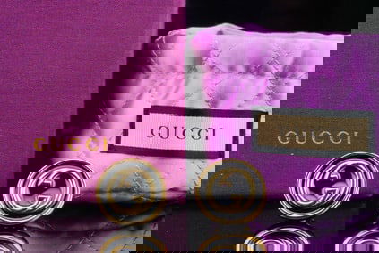 Gucci Gold Tone Double G Button Clip On Earrings