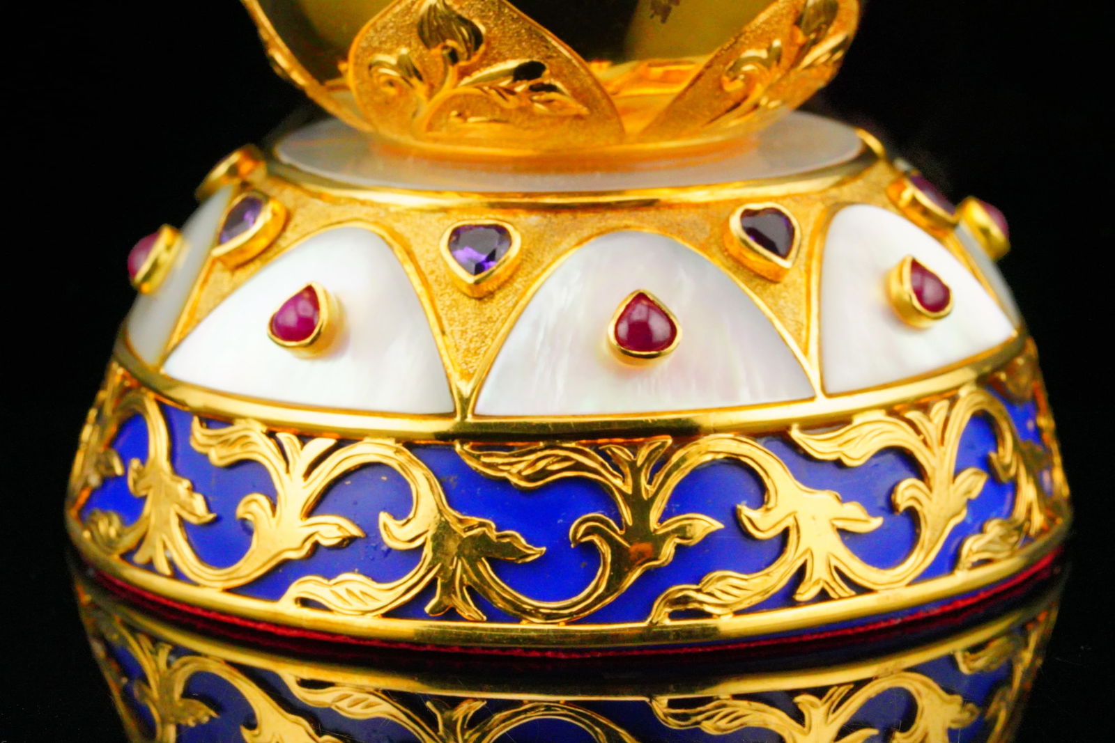 Solid 22K, Diamond and Gemstone 4.25" Decorative Objet - 2