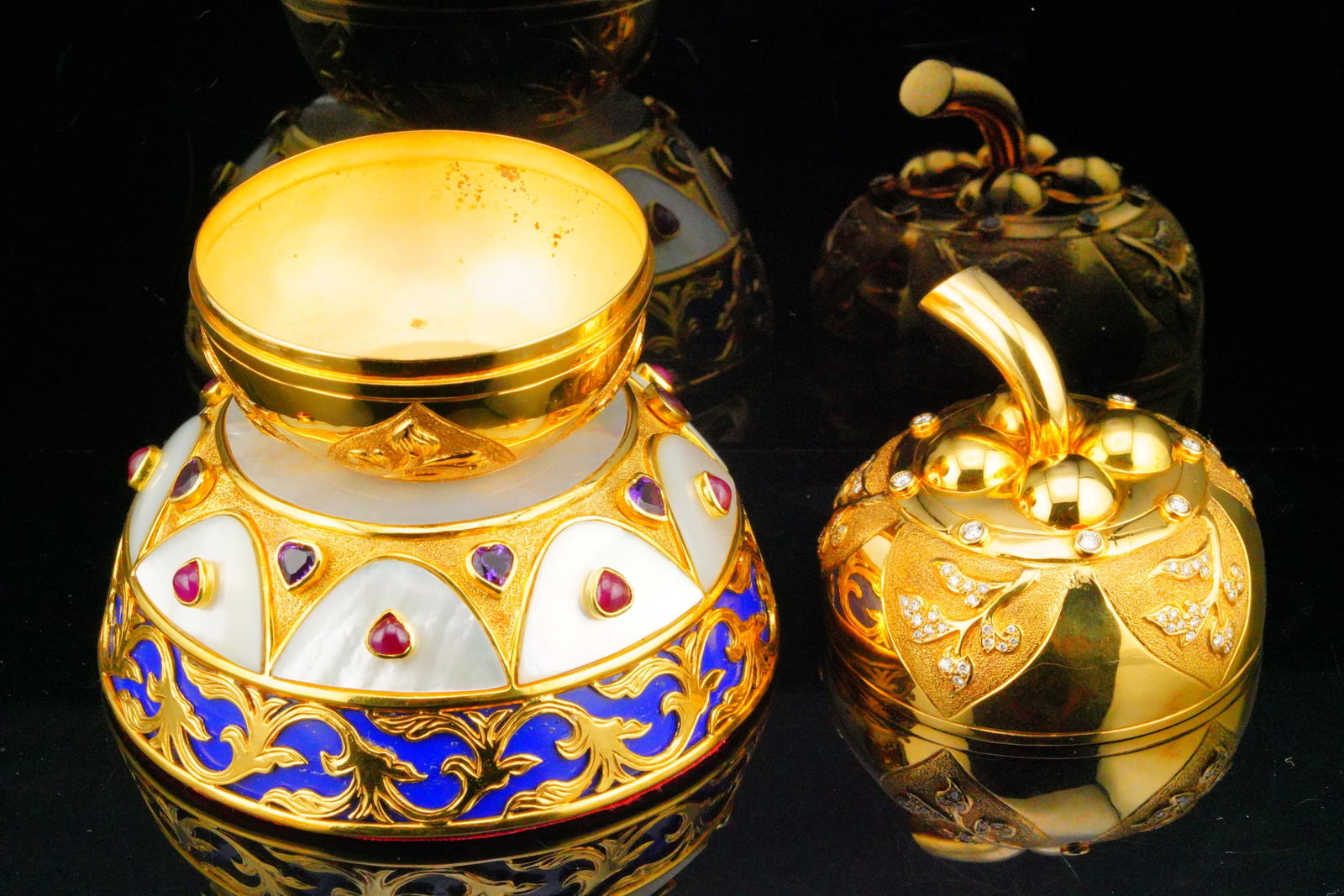 Solid 22K, Diamond and Gemstone 4.25" Decorative Objet - 7