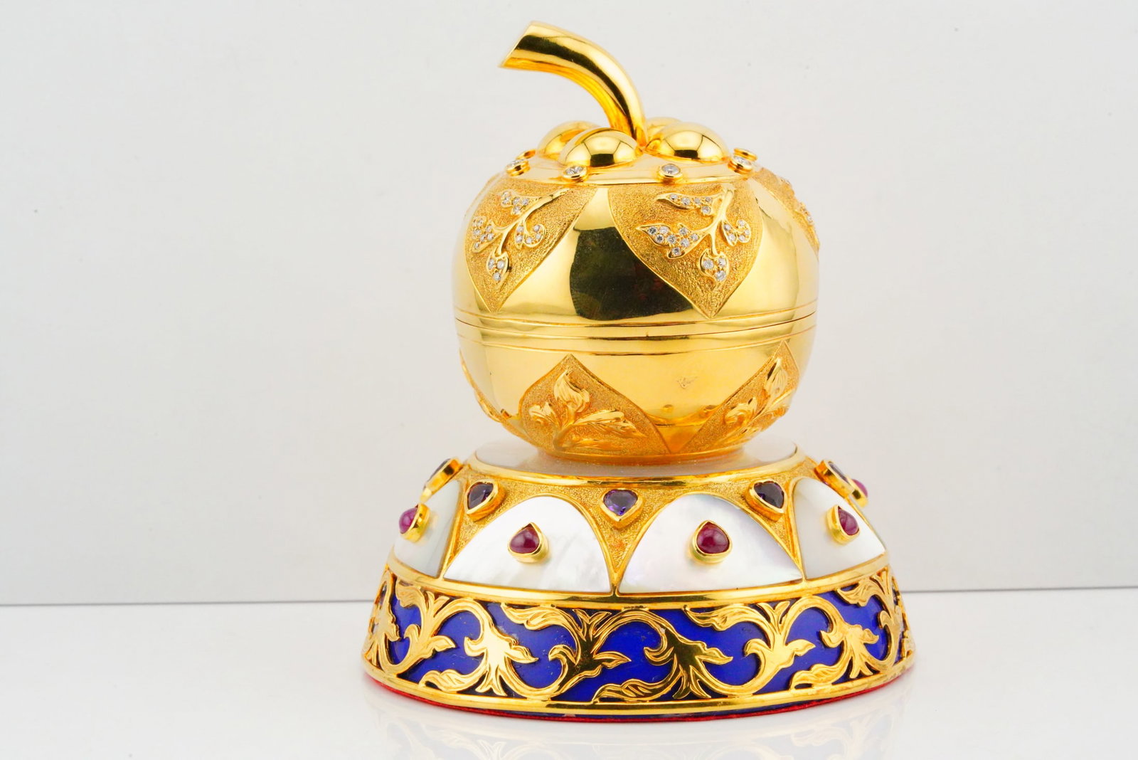 Solid 22K, Diamond and Gemstone 4.25" Decorative Objet - 9