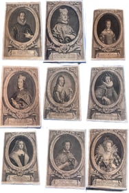 Set of (9) 17th C. Medici Family Portrait Engravings