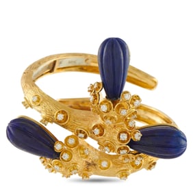 David Webb 2.77ctw Diamond, Lapis, and 18K Bracelet