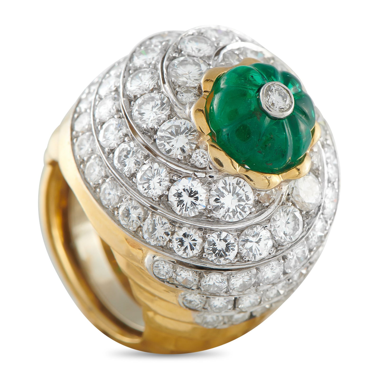 David Webb 8.00ctw Diamond, 3.76ct Emerald and 18K Ring (1 of 4)
