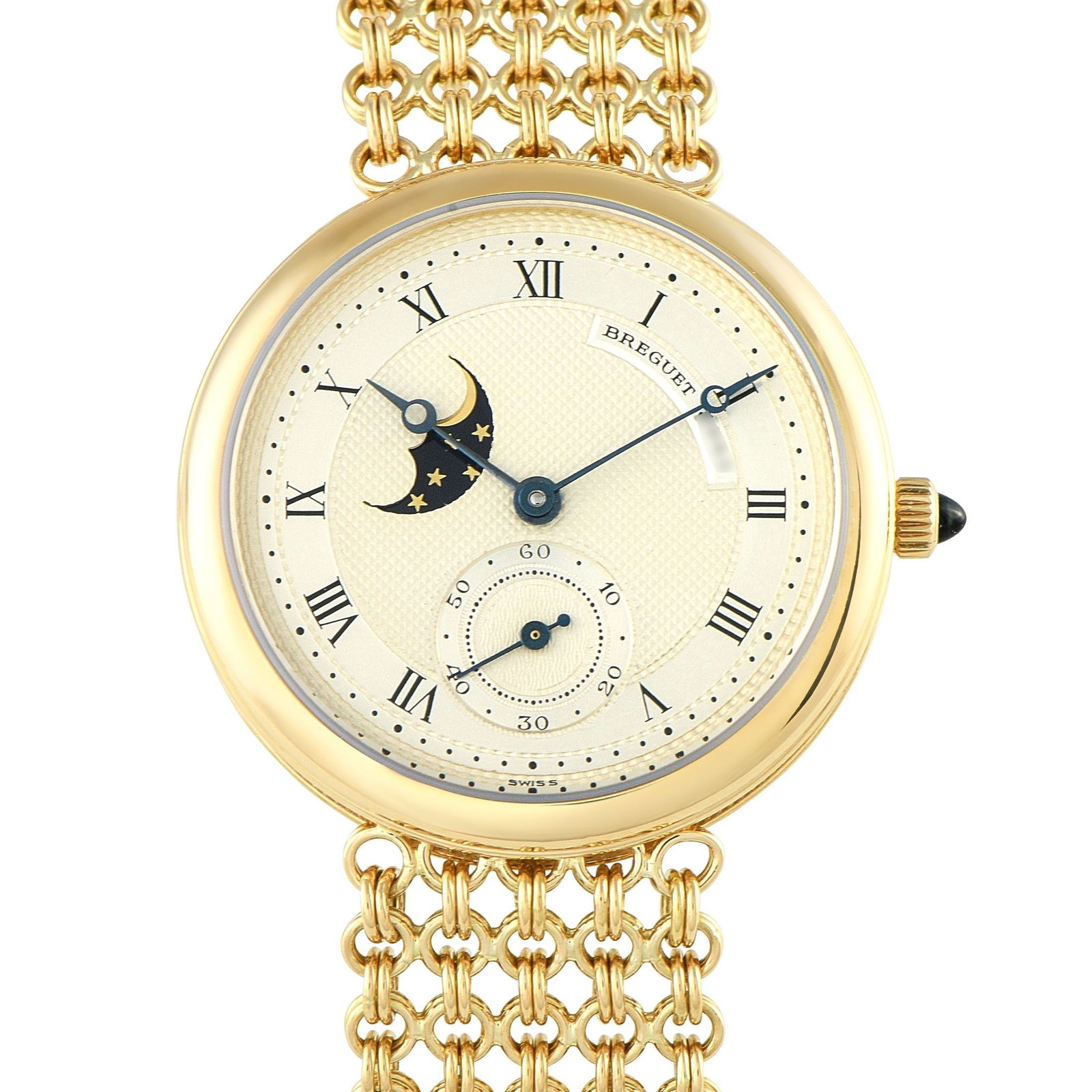 Breguet Classique Moon Phase 32mm 18K Yellow Gold Watch: Breguet Classique Moon Phase 32mm 18K Yellow Gold Watch - A refined expression of traditional watchmaking, this Breguet Classique Moon Phase embodies the timeless elegance for which the maison is cele