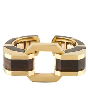 David Webb 18K Yellow Gold and Cocobolo Wood Bracelet