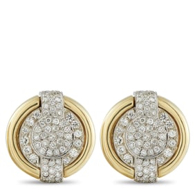 David Webb 3.80ctw Diamond and 18K Yellow Gold Earrings
