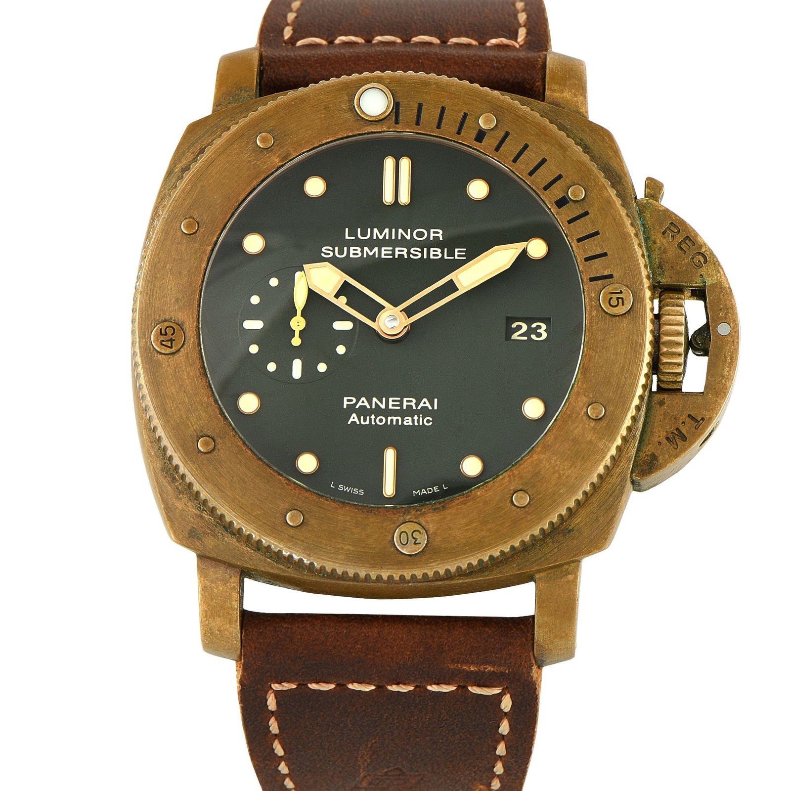 Officine Panerai Submersible 1950 3 Days Bronzo 47mm Watch: Officine Panerai Submersible 1950 3 Days Bronzo 47mm Limited Edition Watch Ref. PAM00382 (Only 1,000 Made) - A true modern icon, the Panerai Submersible 1950 Bronzo PAM00382 represents one of the most
