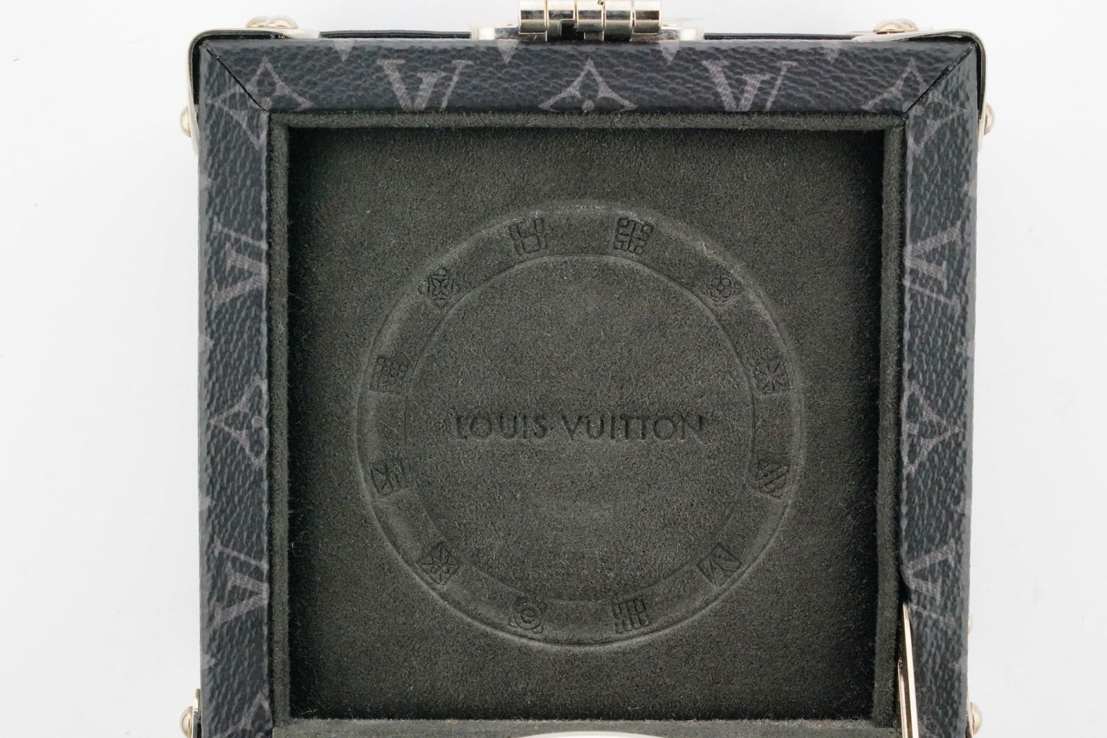 Louis Vuitton Trunk Table Clock in Monogram Eclipse - 5