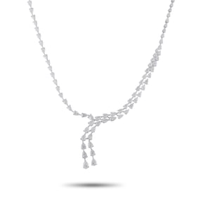 13.50ctw Diamond and 18K White Gold 15" Necklace