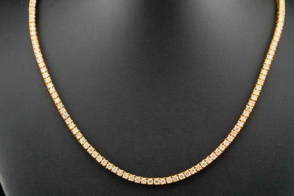 16.00ctw SI1-SI2/G-H Diamond and 14K Tennis Necklace