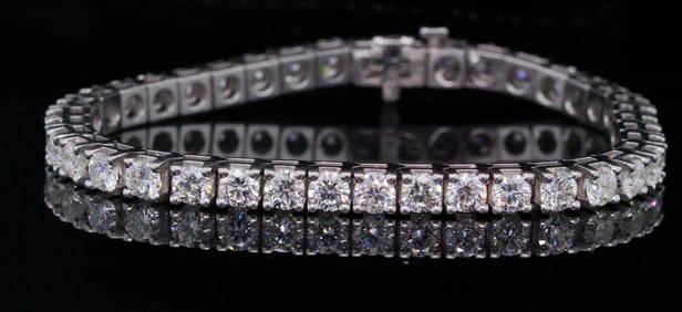 10.00ctw VS2-SI1/G-H Diamond and 14K 7" Bracelet