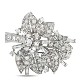 Seaman Schepps 4.50ctw Diamond and Platinum Brooch