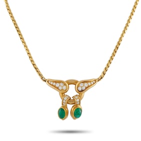Rene Boivin 3.80ctw Emerald and Diamond 18K Necklace