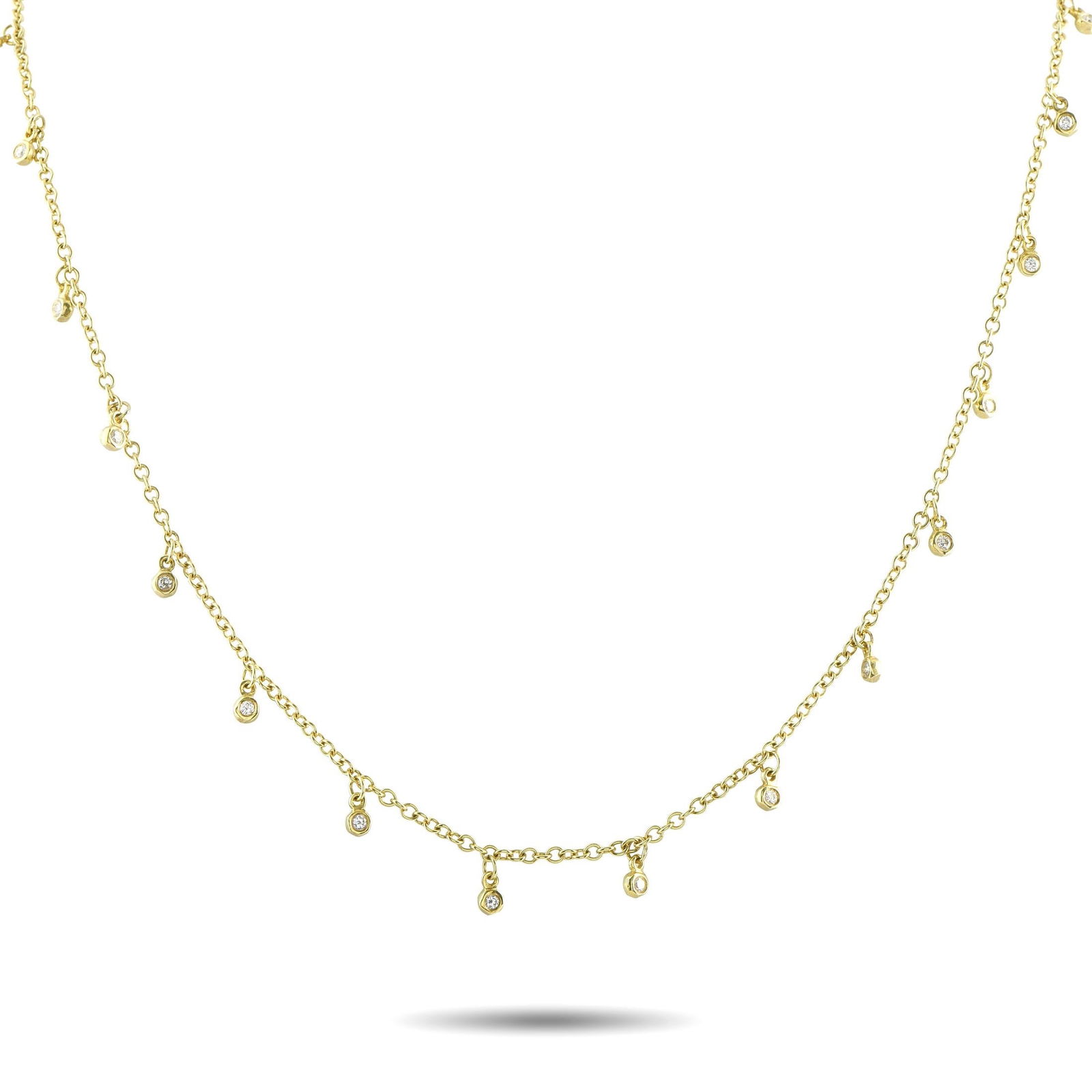 Ippolita 1.05ctw Diamond and 18K 32" Long Necklace: Ippolita 1.05ctw Diamond and 18K Yellow Gold 32" Long Necklace - Elegant and endlessly versatile, this Ippolita necklace exemplifies the brand's signature balance of modern sophistication and timeless