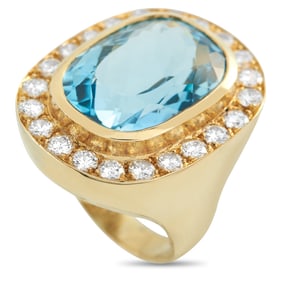 14.80ct Aquamarine, 2.10ctw Diamond and 18K Ring