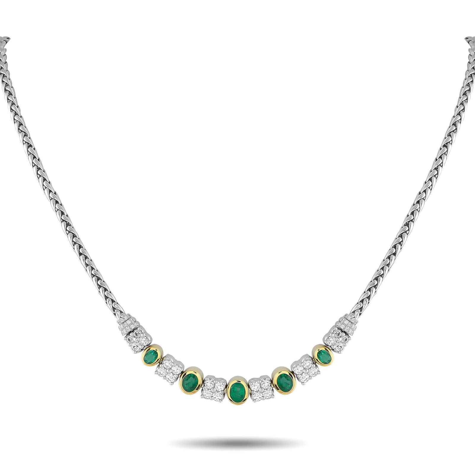 2.00ctw Emerald, 1.65ctw Diamond and 18K Necklace (1 of 3)