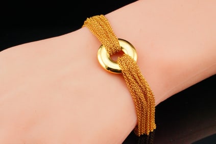 Tiffany & Co. 18K Yellow Gold 7.5" Mesh Toggle Bracelet